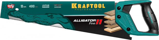 Ножовка для точного реза "Alligator 11", 400 мм, 11 TPI 3D зуб, KRAFTOOL ( 15203-40 ) Ножовка для точного реза "Alligator 11", 400 мм, 11 TPI 3D зуб, KRAFTOOL ( 15203-40 )