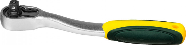 Трещотка для торцовых головок KRAFTOOL "PRO", Сr-V сталь, 72 зубца, изогнутая, 1/4",  ( 27795-1/4_z02 )