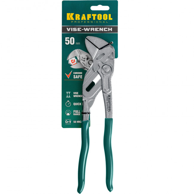 Клещи переставные-гаечный ключ KNIX (Vise-Wrench), 250 / 46 мм (1 3/4"), KRAFTOOL 22065, 22065