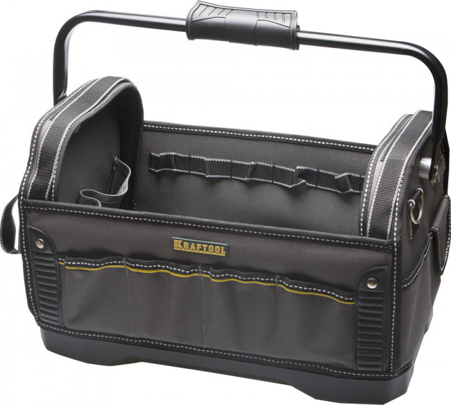 Сумка KRAFTOOL "INDUSTRIE" каркасная инструмент, жесткое пластик дно, 20 карманов, 8 петель-держателей, L=46см,  ( 38741 )