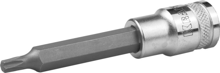 Торцовая бита-головка KRAFTOOL "INDUSTRIE QUALITAT", удлиненная, материал S2, TORX, сатинированная, 1/2", Т30 ,  ( 27906-30_z01 )