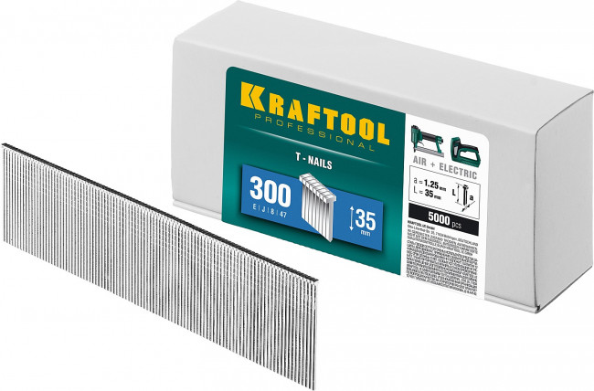 KRAFTOOL 35  мм гвозди  для нейлера тип 300, 5000 шт,  ( 31785-35 )