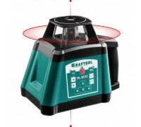 KRAFTOOL RL600 ротационный лазерный нивелир 600 м, ± 0,2 мм/м, 4ХC,  горизонталь, вертикаль, вертикальная точка, в кейсе, ( 34600 )
