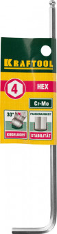 Ключ KRAFTOOL "INDUSTRIE" имбусовый, длинный c шариком, Cr-Mo, хромосатинированное покрытие, HEX 4 ,  ( 27437-4 )
