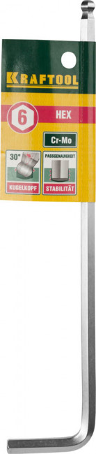 Ключ KRAFTOOL "INDUSTRIE" имбусовый, длинный c шариком, Cr-Mo, хромосатинированное покрытие, HEX 6 ,  ( 27437-6 )