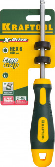 Отвертка KRAFTOOL, Cr-Mo-V сталь, двухкомпонентная противоскользящая рукоятка, HEX, №6x100мм, ( 250075-6-100 ) Отвертка KRAFTOOL, Cr-Mo-V сталь, двухкомпонентная противоскользящая рукоятка, HEX, №6x100мм, ( 250075-6-100 )