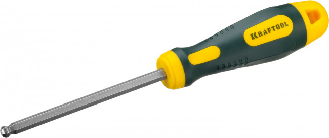 Отвертка KRAFTOOL, Cr-Mo-V сталь, двухкомпонентная противоскользящая рукоятка, HEX, №6x100мм,  ( 250075-6-100 )