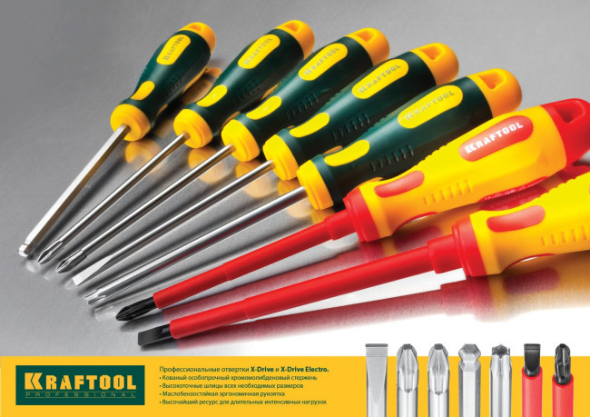 Отвертка KRAFTOOL, Cr-Mo-V сталь, двухкомпонентная противоскользящая рукоятка, PH, №0x60мм,  ( 250072-0-060 )
