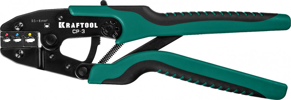 CP-3 пресс-клещи для изолированных наконечников и муфт 0,5 - 6 мм.кв, KRAFTOOL ( 45461-3 )