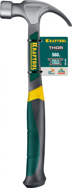 Молоток-гвоздодер, KRAFTOOL, цельнометаллический, 560г,  ( 20270 )