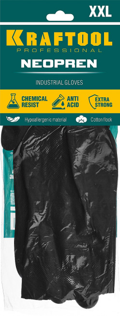 KRAFTOOL NEOPREN неопреновые индустриальные перчатки, противокислотные, размер XXL ( 11282-XXL_z01 )