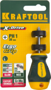Отвертка KRAFTOOL, Cr-Mo-V сталь, двухкомпонентная противоскользящая рукоятка, PH, №1x38мм, ( 250072-1-038 ) Отвертка KRAFTOOL, Cr-Mo-V сталь, двухкомпонентная противоскользящая рукоятка, PH, №1x38мм, ( 250072-1-038 )