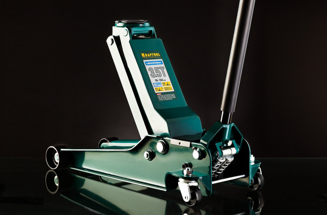 Домкрат гидравлический подкатной "Kraft-Lift", 3т, 133-465 мм, KRAFTOOL 43450-3,  ( 43450-3 )