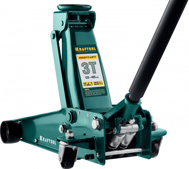 Домкрат гидравлический подкатной "Kraft-Lift", 3т, 133-465 мм, KRAFTOOL 43450-3,  ( 43450-3 )