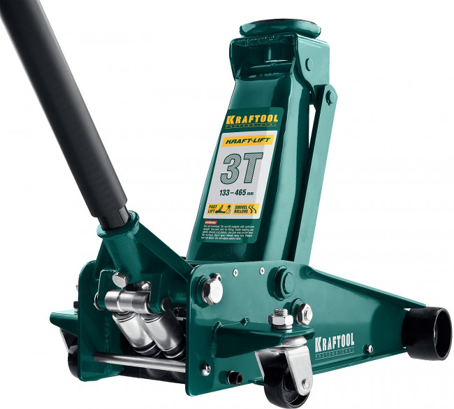 Домкрат гидравлический подкатной "Kraft-Lift", 3т, 133-465 мм, KRAFTOOL 43450-3,  ( 43450-3 )