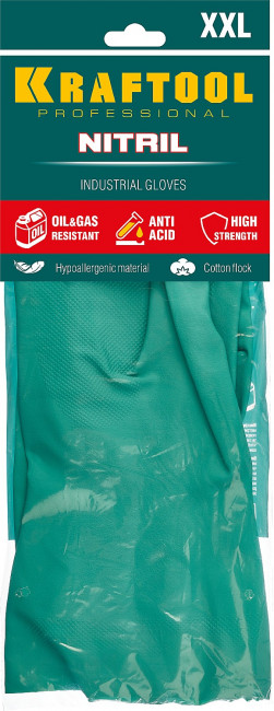 KRAFTOOL NITRIL нитриловые индустриальные перчатки, маслобензостойкие, размер XL ( 11280-XL_z01 )