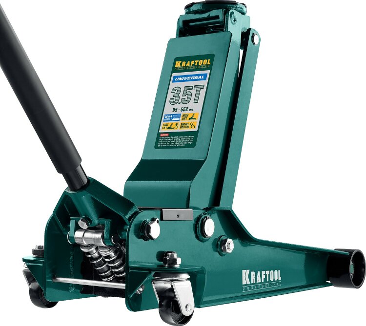 Домкрат гидравлический подкатной "Universal", 3,5т, 95-552 мм, KRAFTOOL,  ( 43454-3.5 )