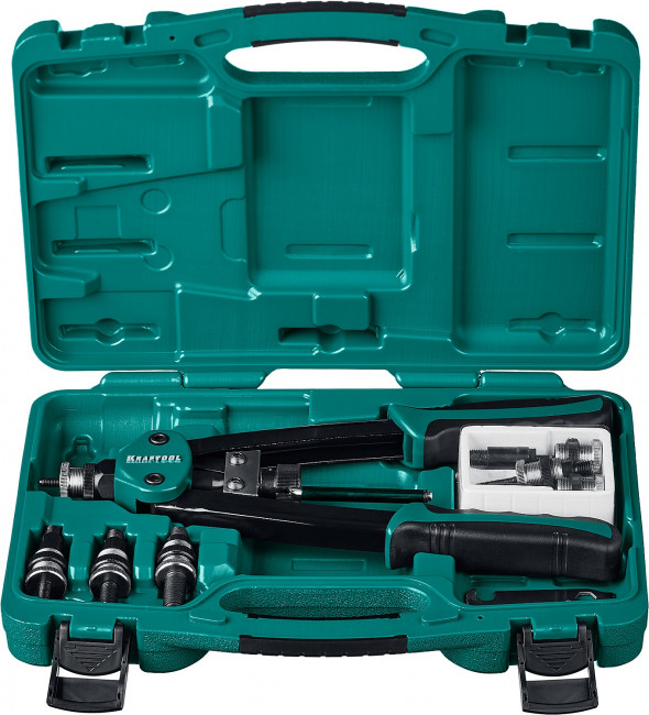 Kraftool "NUT-12" заклепочник резьбовой двуручный для резьбовых заклепок М3 - М12 в кейсе, 320 мм, ( 31183 ) Kraftool "NUT-12" заклепочник резьбовой двуручный для резьбовых заклепок М3 - М12 в кейсе, 320 мм, ( 31183 )