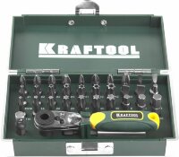 Набор бит "X-Drive", кованых, торсионных, KRAFTOOL, Cr-Mo, система насечек "NSS", 33 предм, в боксе,  ( 26065-H33 )