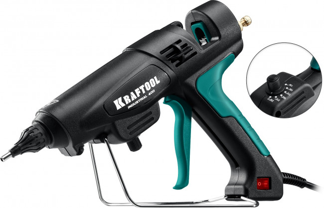 KRAFTOOL Industrial 400 пистолет термоклеевой электрический, d 11-12 мм 50 г/мин ( 06843-300-12 ) KRAFTOOL Industrial 400 пистолет термоклеевой электрический, d 11-12 мм 50 г/мин ( 06843-300-12 )