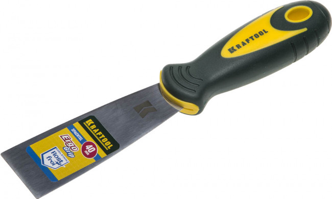 Шпательная лопатка KRAFTOOL с 2-компонент ручк, профилиров нержав полотно, 40мм,  ( 10035-040 ) Шпательная лопатка KRAFTOOL с 2-компонент ручк, профилиров нержав полотно, 40мм,  ( 10035-040 )