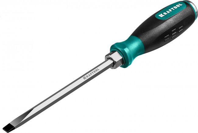Отвертка ударная "Impact", сквозной стержень из Cr-Mo-V стали, маслобензостойкая двухкомпонентная рукоятка, SL 8x150мм, KRAFTOOL ( 250033-8 )