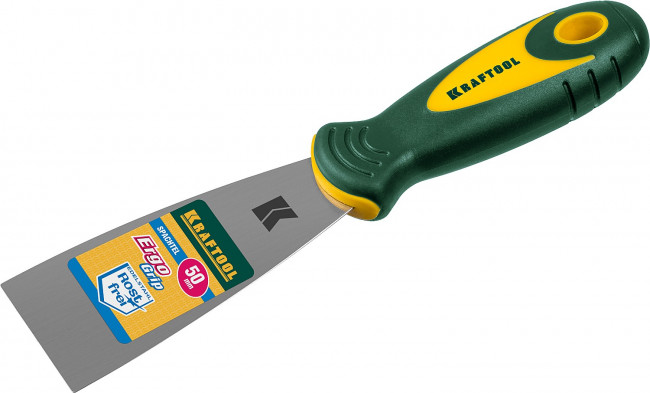 Шпательная лопатка KRAFTOOL с 2-компонент ручк, профилиров нержав полотно, 50мм,  ( 10035-050 )