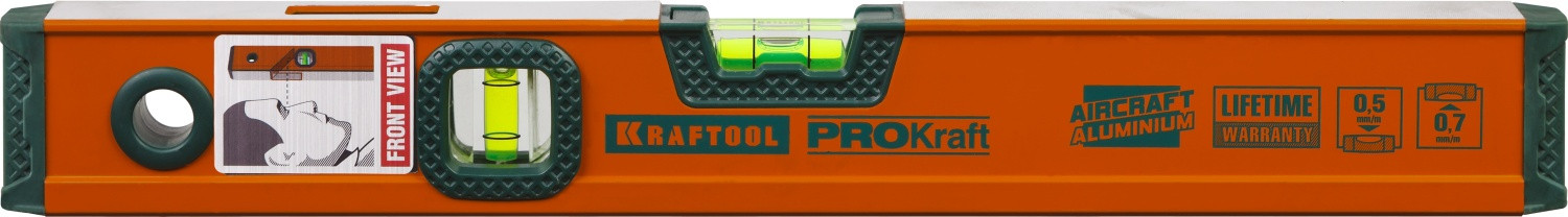 Уровень KRAFTOOL алюминиевый, 2 глазка, 40см ,  ( 34721-040_z01 )