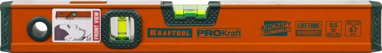 Уровень KRAFTOOL алюминиевый, 2 глазка, 40см ,  ( 34721-040_z01 )