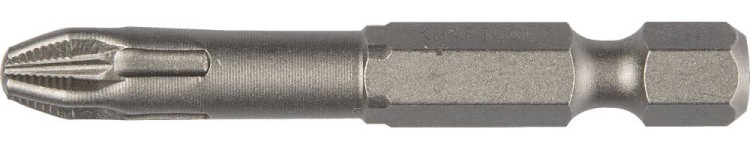 Биты "X-DRIVE" торсионные кованые, обточенные, KRAFTOOL 26121-3-50-2, Cr-Mo сталь, тип хвостовика E 1/4", PH3, 50мм, 2шт,  ( 26121-3-50-2 )