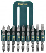 Набор KRAFTOOL Биты двухсторонние, в пласт. держателе, Cr-V, 9 предметов,  ( 26060-H10 )