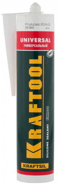 Герметик силиконовый KRAFTOOL белый, универсальный, 300мл,  ( 41253-0 )