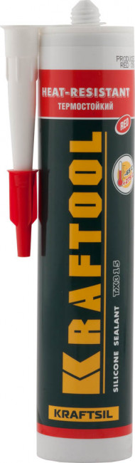 Герметик силиконовый KRAFTOOL красный, температуростойкий (от -62 С до 275 С), 300мл, ( 41259 ) Герметик силиконовый KRAFTOOL красный, температуростойкий (от -62 С до 275 С), 300мл, ( 41259 )