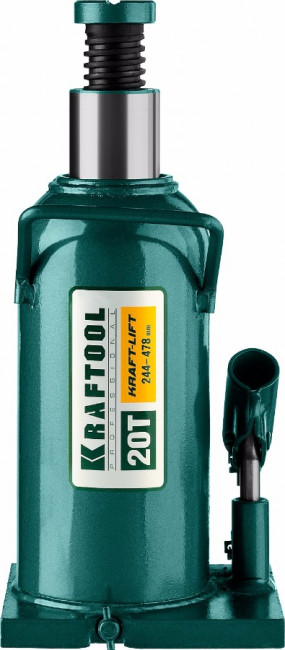Домкрат гидравлический бутылочный "Kraft-Lift", сварной, 20т, 244-478мм, KRAFTOOL 43462-20,  ( 43462-20_z01 ) Домкрат гидравлический бутылочный "Kraft-Lift", сварной, 20т, 244-478мм, KRAFTOOL 43462-20,  ( 43462-20_z01 )