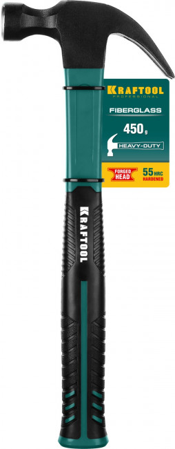 KRAFTOOL Fiberglass 450 г молоток-гвоздодёр столярный c фиберглассовой рукояткой ( 20265-45 ) KRAFTOOL Fiberglass 450 г молоток-гвоздодёр столярный c фиберглассовой рукояткой ( 20265-45 )