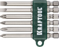Набор KRAFTOOL Биты хвостовик E 1/4", Cr-V, 75мм, 6 предметов,  ( 26061-H6 )
