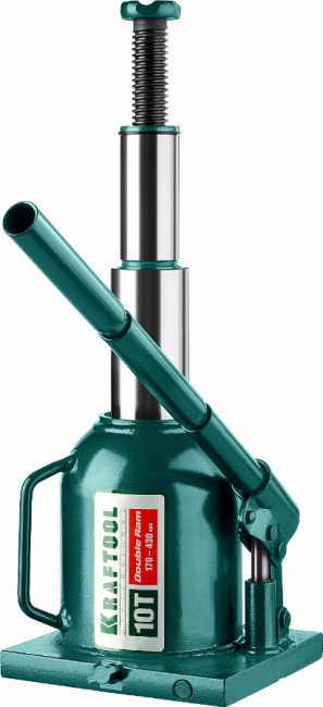 Домкрат гидравлический бутылочный "Double Ram", сварной, телескопический, 10т, 170-430мм, KRAFTOOL 43463-10,  ( 43463-10 ) Домкрат гидравлический бутылочный "Double Ram", сварной, телескопический, 10т, 170-430мм, KRAFTOOL 43463-10,  ( 43463-10 )