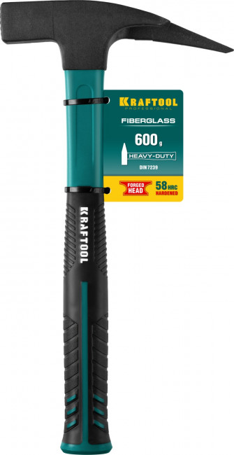 Молоток КРОВЕЛЬЩИКА "Fiberglass" 600 г с фиберглассовой рукояткой, KRAFTOOL 20182