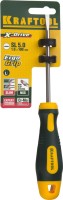 Отвертка KRAFTOOL, Cr-Mo-V сталь, двухкомпонентная противоскользящая рукоятка, SL, 5,0x100мм,  ( 250071-5.5-100 )
