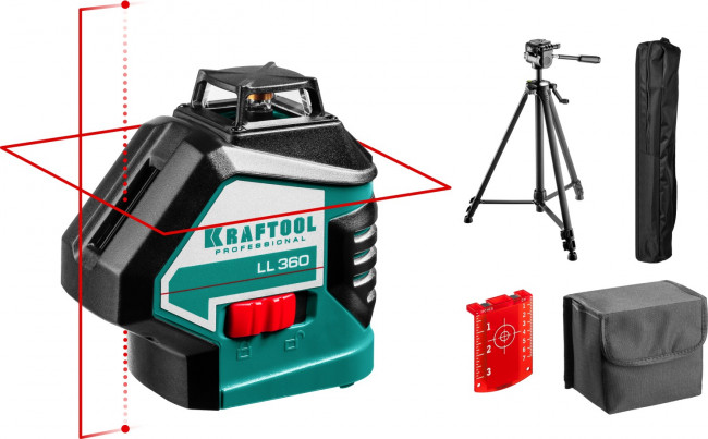 KRAFTOOL LL360 #3 нивелир лазерный, 2х360° , 20м/70м,  IP54, точн. +/-0,2 мм/м, штатив, в коробке ( 34645-3 ) KRAFTOOL LL360 #3 нивелир лазерный, 2х360° , 20м/70м,  IP54, точн. +/-0,2 мм/м, штатив, в коробке ( 34645-3 )