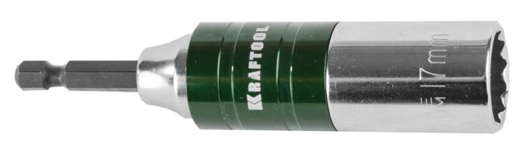 Бита KRAFTOOL "EXPERT" с торцовой головкой, CrV, хвостовик E 1/4", 17мм,  ( 26397-17 )