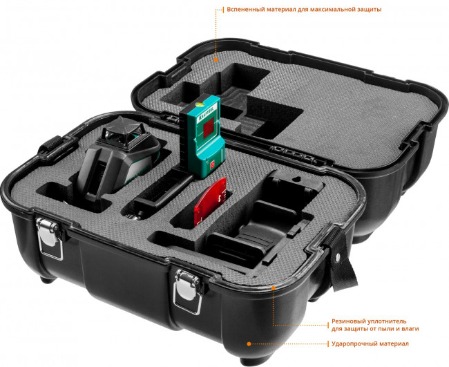 KRAFTOOL LL360 #4 нивелир лазерный, 2х360° , 20м / 70м,  IP54, точн. +/-0,2 мм/м, держатель, детектор, в кейсе ( 34645-4 ) KRAFTOOL LL360 #4 нивелир лазерный, 2х360° , 20м / 70м,  IP54, точн. +/-0,2 мм/м, держатель, детектор, в кейсе ( 34645-4 )