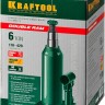 Домкрат гидравлический бутылочный "Double Ram", сварной, телескопический, 6т, 170-420мм, KRAFTOOL 43463-6,  ( 43463-6 )