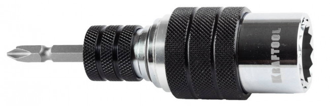 Набор KRAFTOOL "EXPERT" Бита с торцовой головкой с фиксатором, 2 в 1, 17мм, 21мм, 2 предмета ,  ( 26398-H2 )