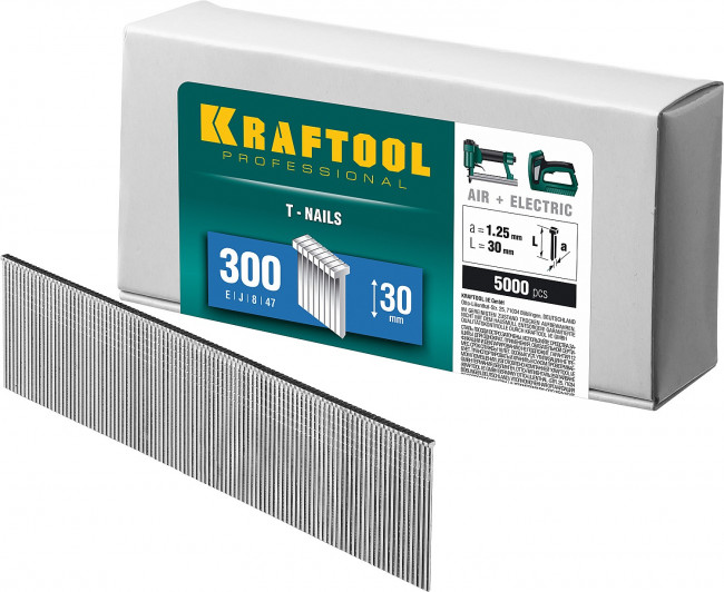 KRAFTOOL 30 мм гвозди для нейлера тип 300, 5000 шт, ( 31785-30 ) KRAFTOOL 30 мм гвозди для нейлера тип 300, 5000 шт, ( 31785-30 )