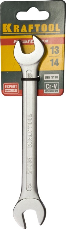 Рожковый гаечный ключ 13 х 14 мм, KRAFTOOL,  ( 27033-13-14 )