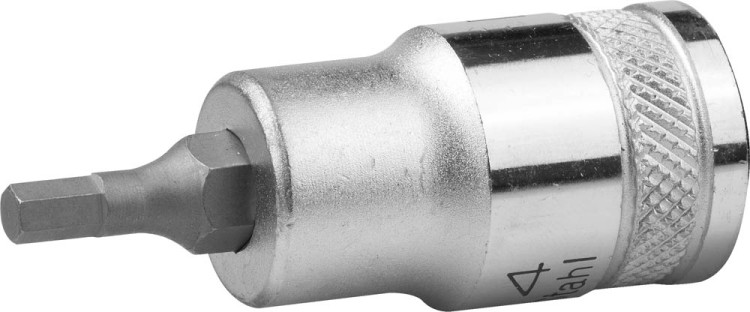 Торцовая бита-головка KRAFTOOL "INDUSTRIE QUALITAT", материал S2, HEX, сатинированная, 1/2", H4,  ( 27908-04 )