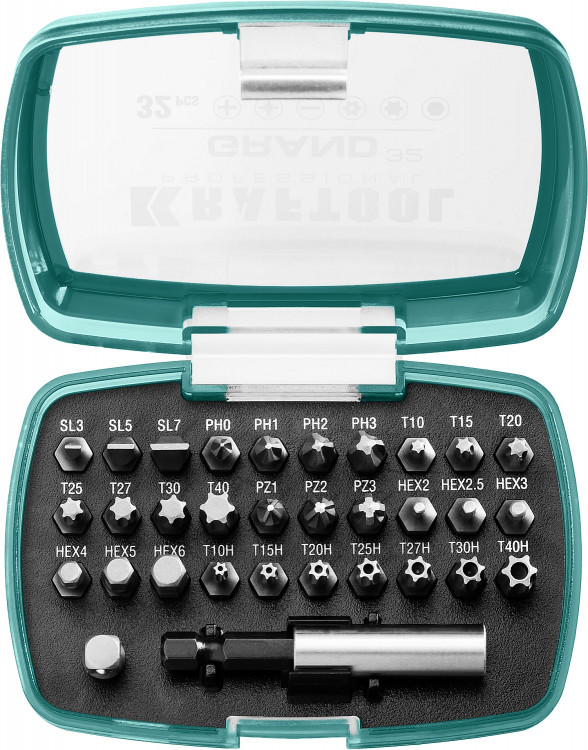 Набор бит GRAND-32, 32 предмета, Cr-Mo, KRAFTOOL, ( 26083-H32 )