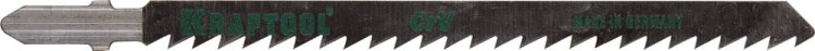 Полотна KRAFTOOL, T301CD, для эл/лобзика, Cr-V, по дереву, ДСП, ДВП, чистый рез, EU-хвост., шаг 4мм, 110мм, 2шт,  ( 159512-4 )