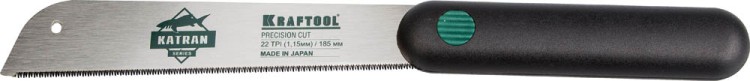 Ножовка по дереву (пила) KATRAN "PRECISION" 185 мм x 0,3 мм, 22 TPI (1,15 мм) для сверхточных работ, KRAFTOOL,  ( 1-15194-18-22 )